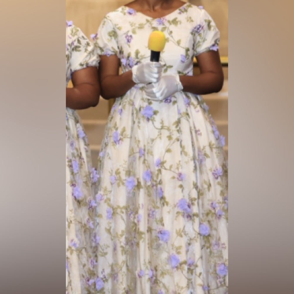 Floral Dress with Purple Accents